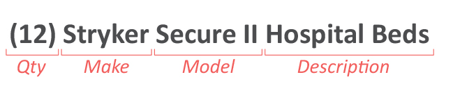 (Qty) Make Model Description