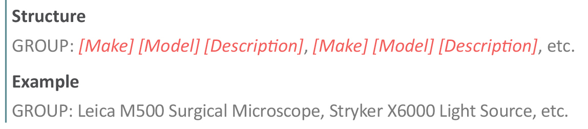 GROUP: Make Model Description, Make Model Description, etc.